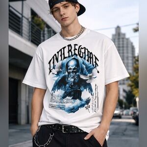 Civil Regime Shirt Reaping From The Sky Men's Graphic Tee Roses Concrete Large